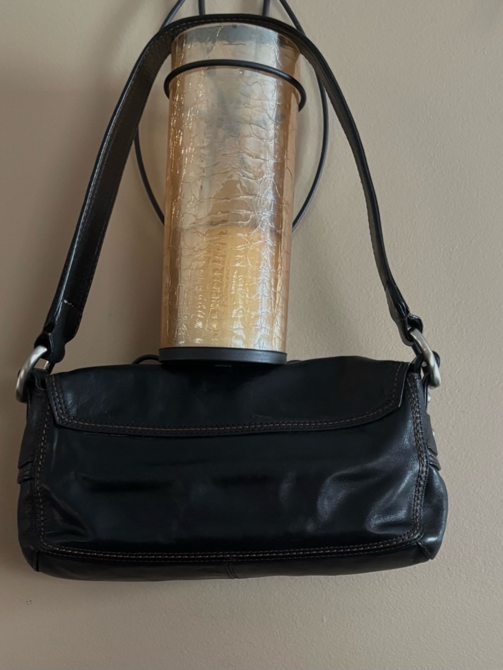 Fossil Black Leather Shoulder Bag
